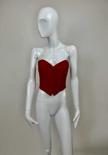 Moschino Red Heart Button-up Bustier - image 1