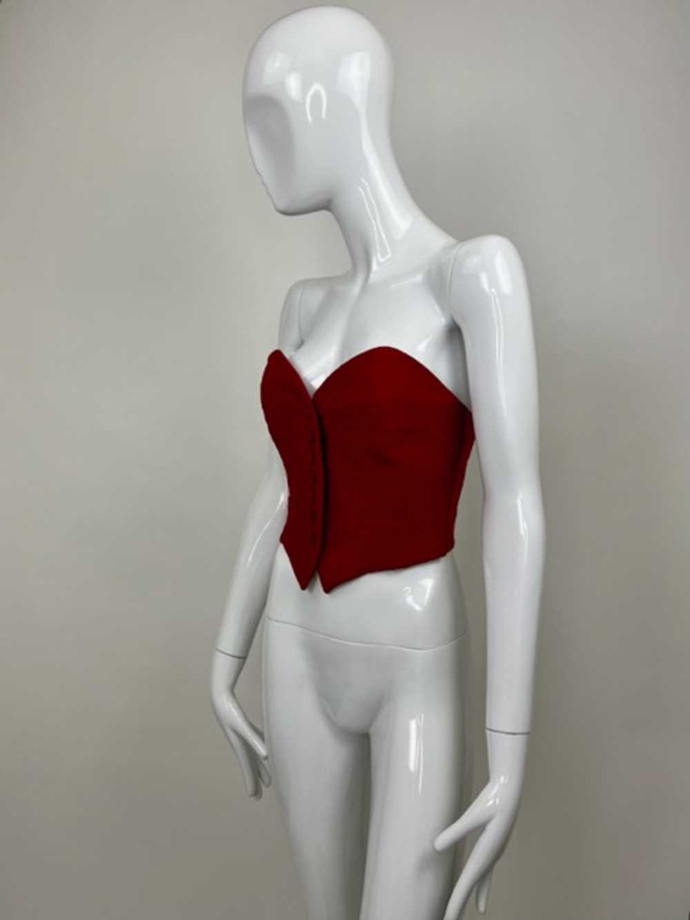 Moschino Red Heart Button-up Bustier - image 4