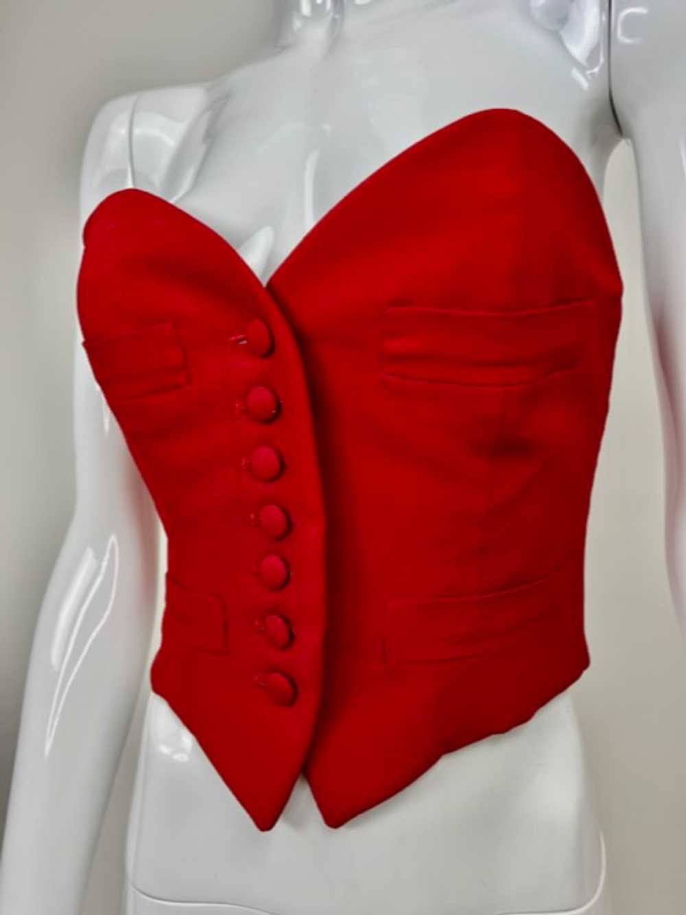 Moschino Red Heart Button-up Bustier - image 6