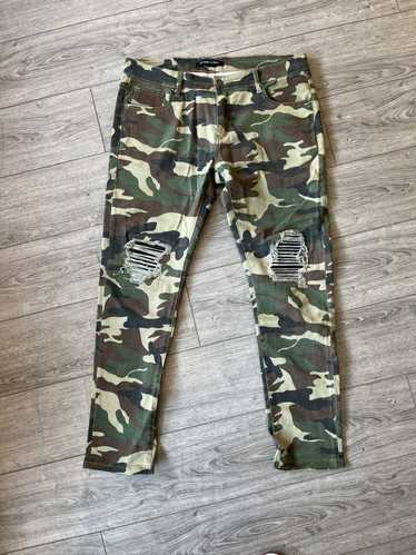 Embellish Embellish Distressed Camo Biker Pants