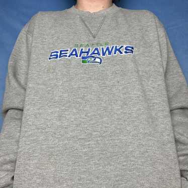 Vintage Seattle Seahawks NFL Graphic Sweatshirt Grey S – Black