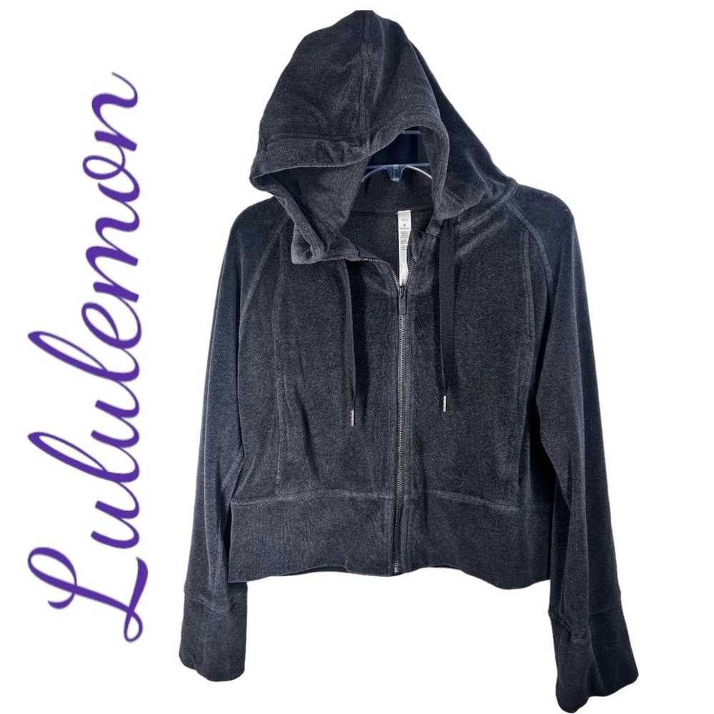 Lululemon LULULEMON Charcoal Velour Full Zip Shor… - image 12