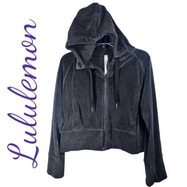 Lululemon LULULEMON Charcoal Velour Full Zip Shor… - image 1