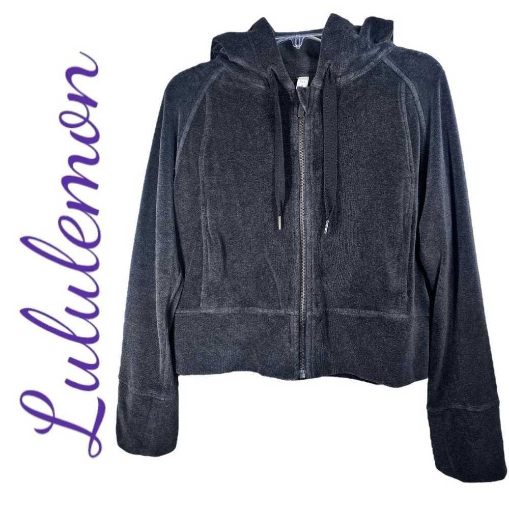 Lululemon LULULEMON Charcoal Velour Full Zip Shor… - image 2