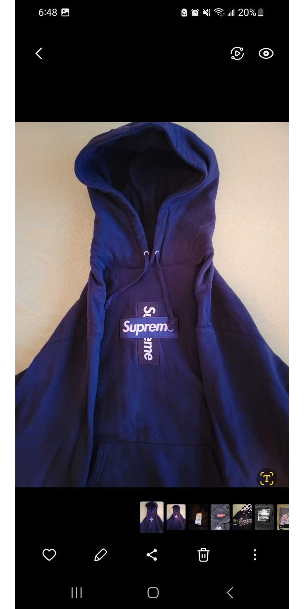 Supreme Supreme Crossbox Logo Hoodie Navy FW20 - image 6