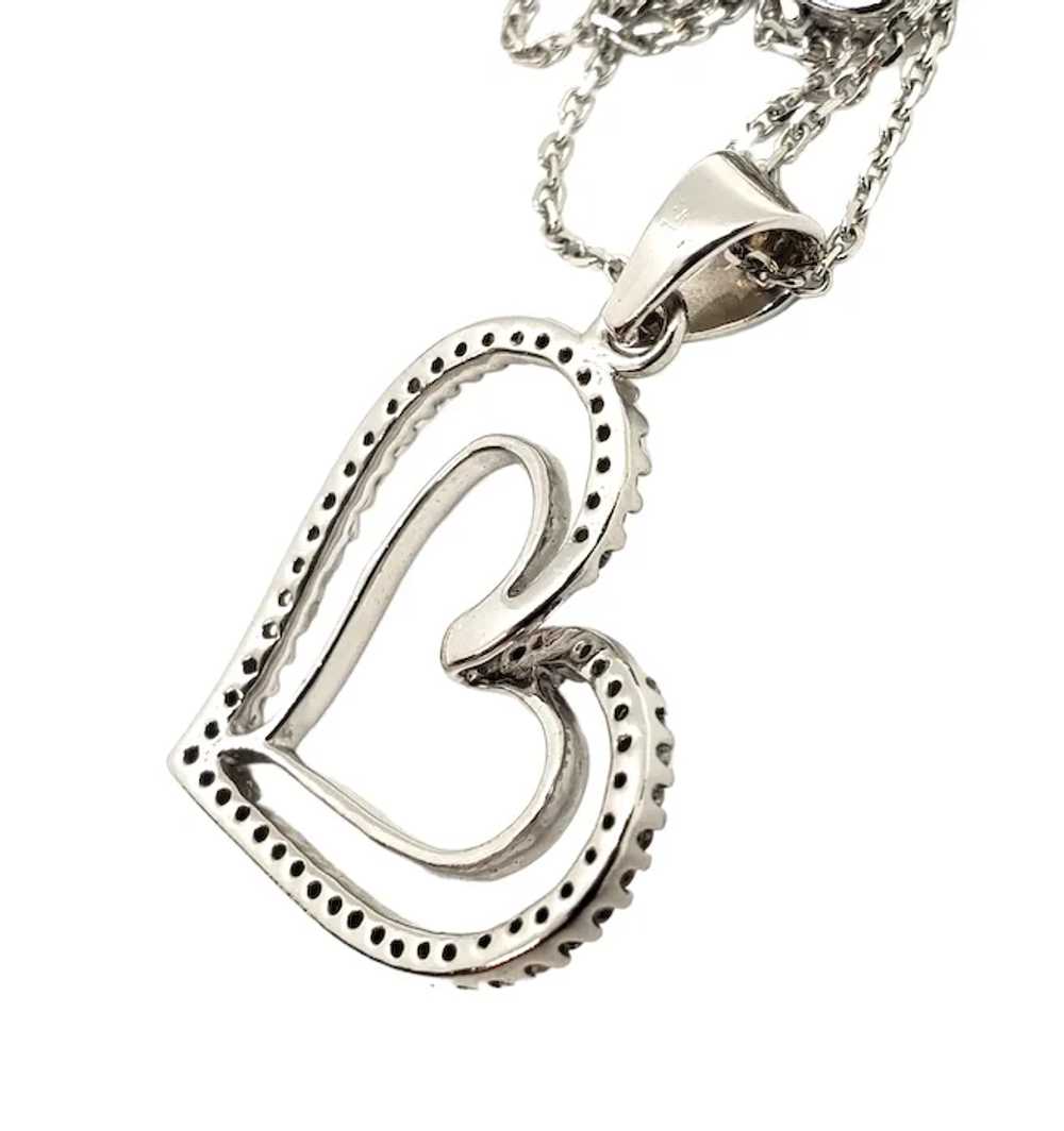 14K White Gold Diamond Heart Necklace. - image 6