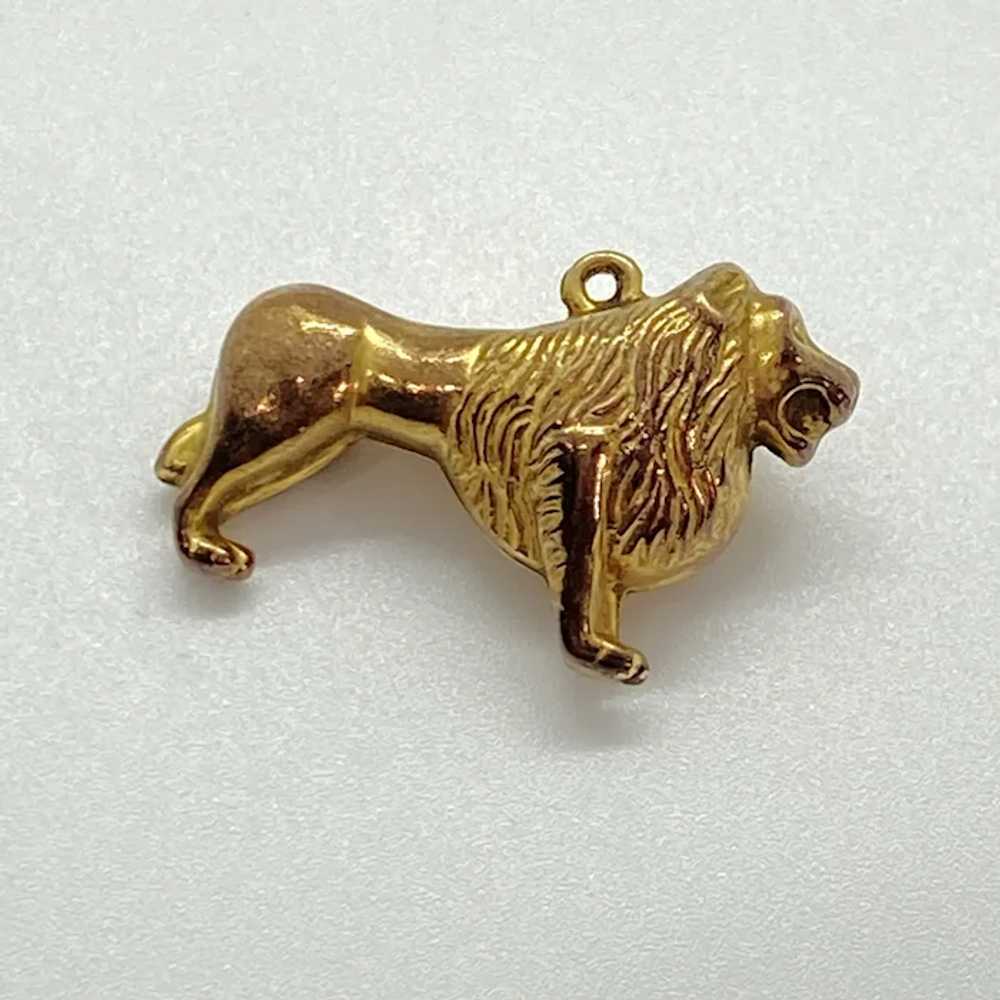 Lion or Leo Zodiac Vintage Charm 9K English Gold … - image 2