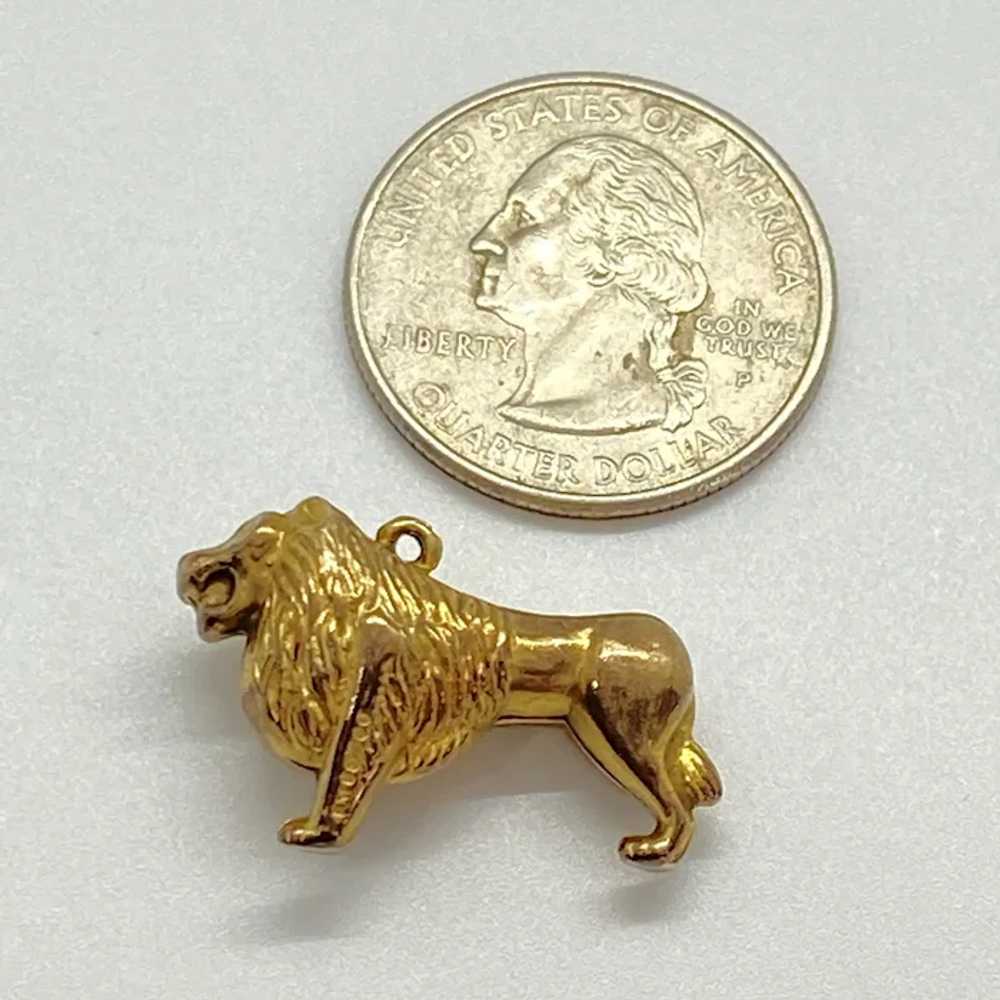 Lion or Leo Zodiac Vintage Charm 9K English Gold … - image 3