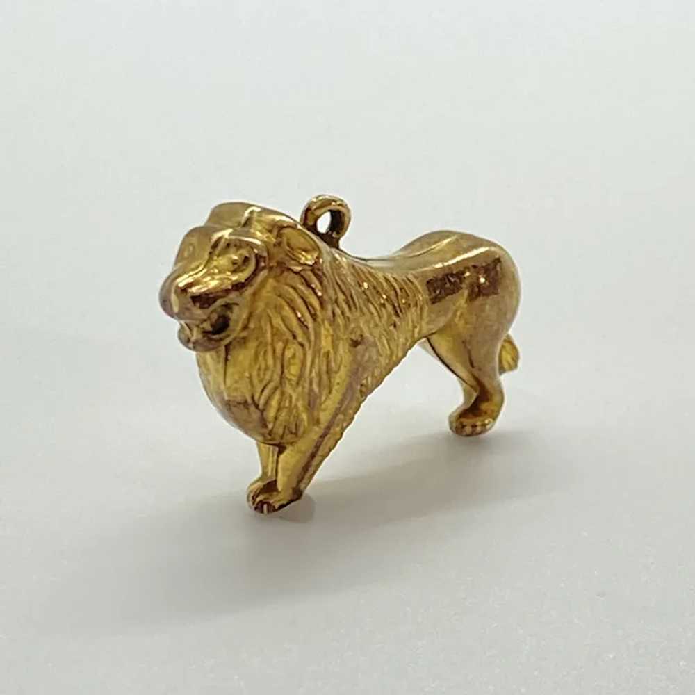 Lion or Leo Zodiac Vintage Charm 9K English Gold … - image 4