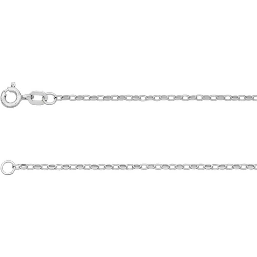 9ct White Gold 1.7mm Diamond Cut Belcher Chain 20" - image 1