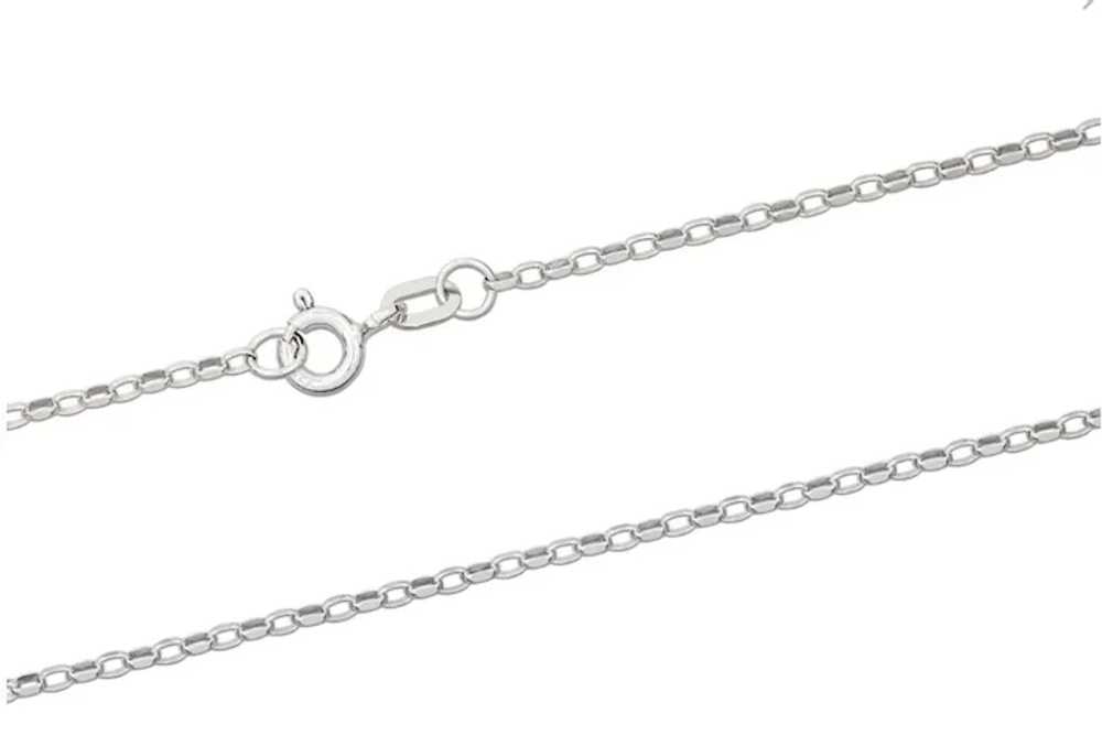 9ct White Gold 1.7mm Diamond Cut Belcher Chain 20" - image 2