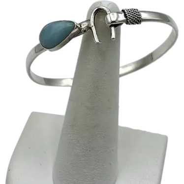 Larimar Bangle Bracelet, Sterling Silver - image 1