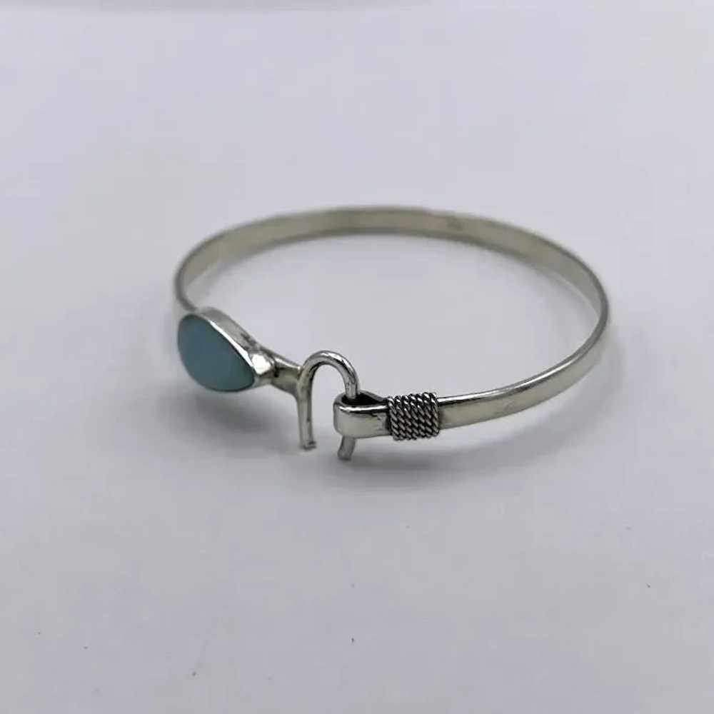 Larimar Bangle Bracelet, Sterling Silver - image 4