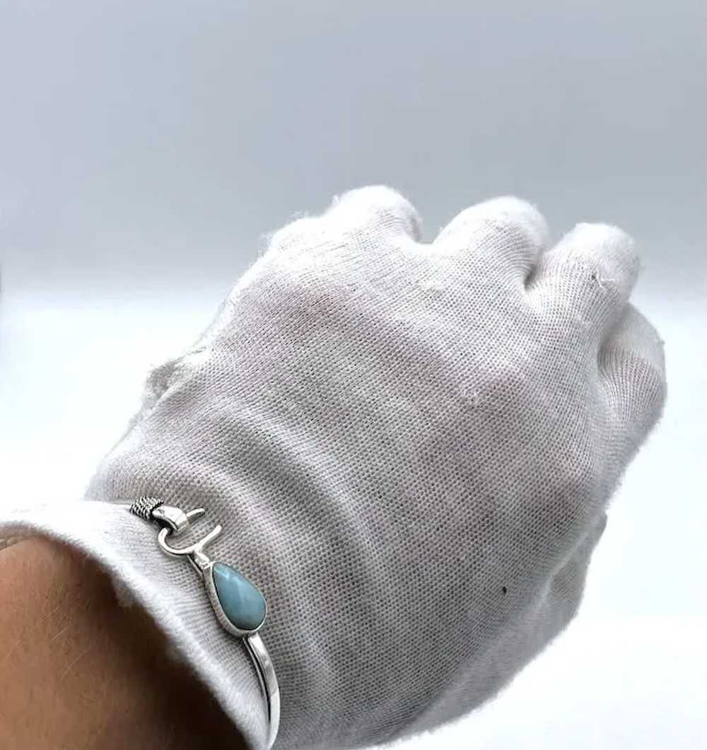 Larimar Bangle Bracelet, Sterling Silver - image 7