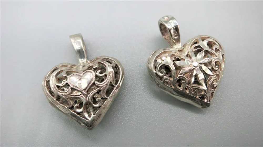 VINTAGE Sterling Open Puff Heart   Pretty - image 7