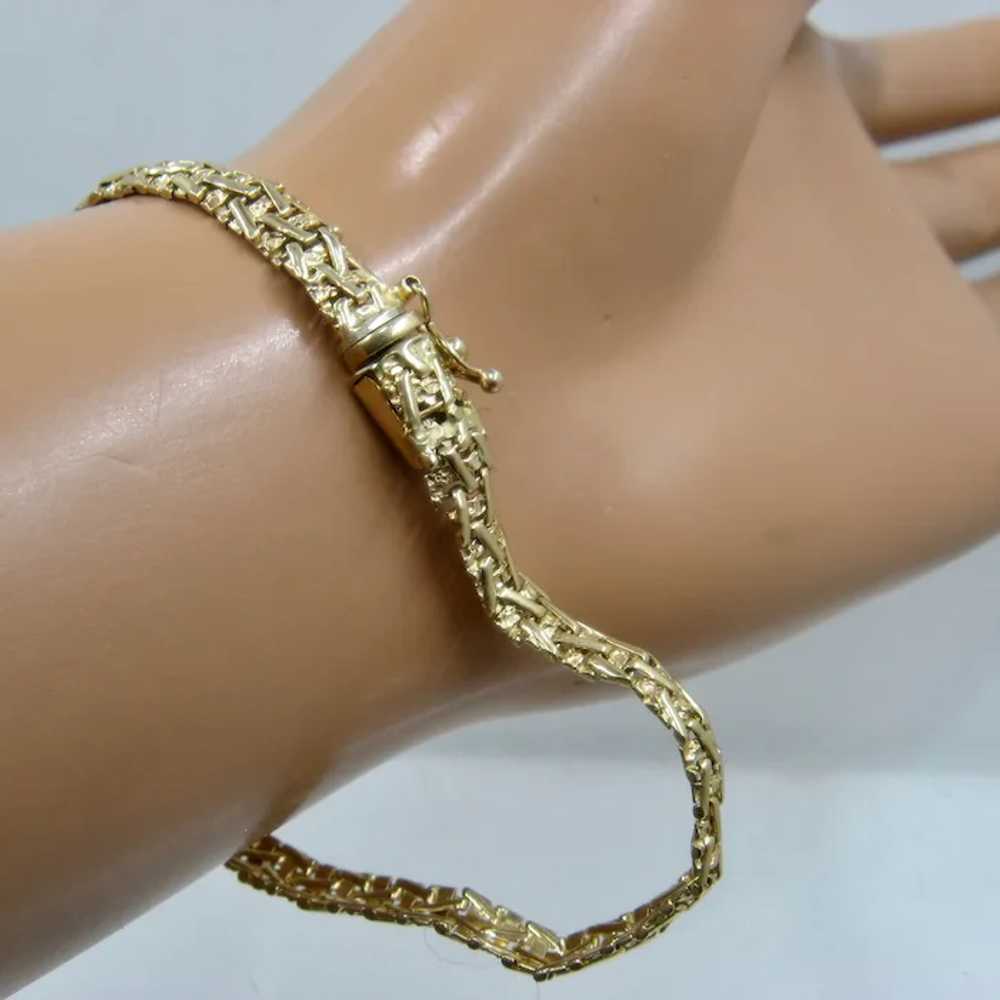 14K YG Italian Woven Link Bracelet 7 1/2" - image 12