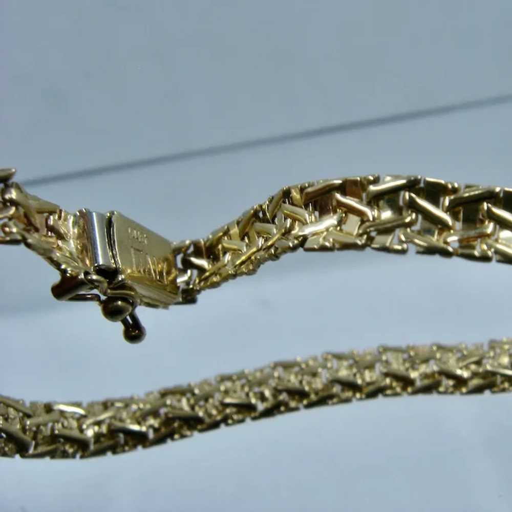 14K YG Italian Woven Link Bracelet 7 1/2" - image 6