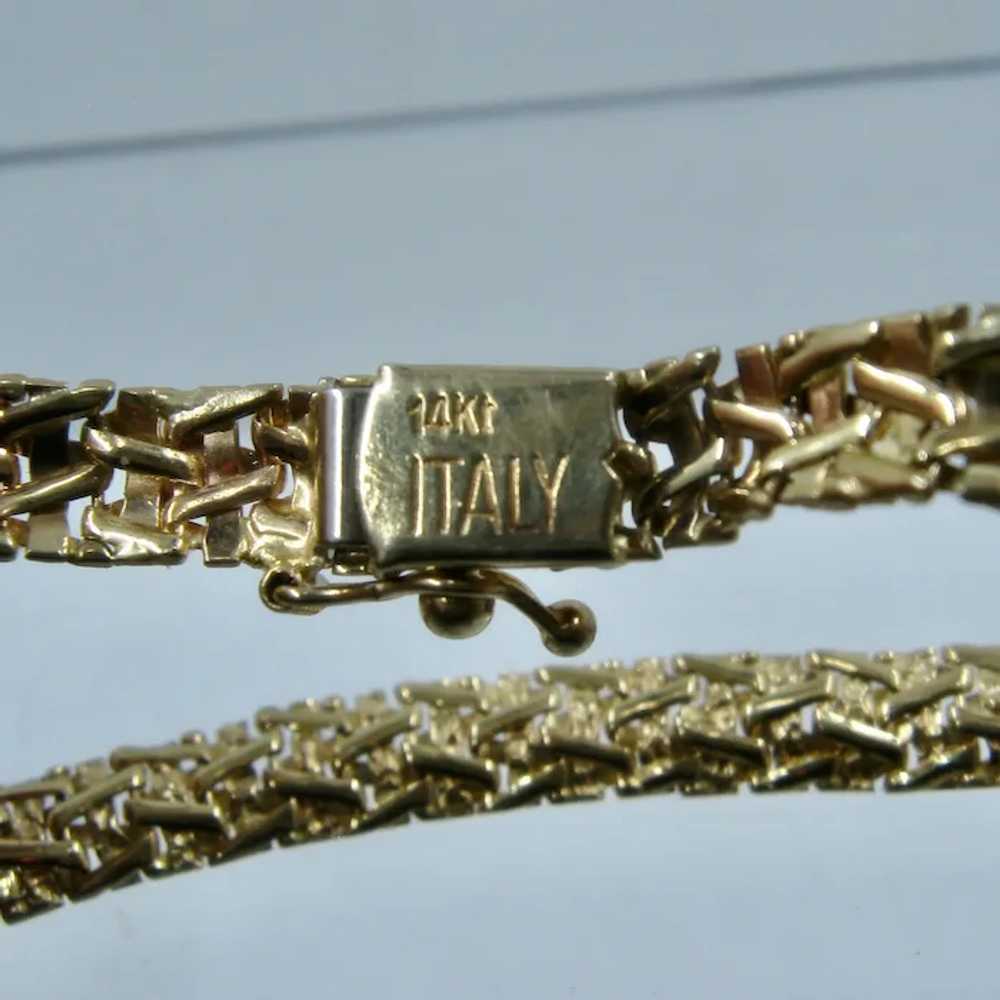 14K YG Italian Woven Link Bracelet 7 1/2" - image 7