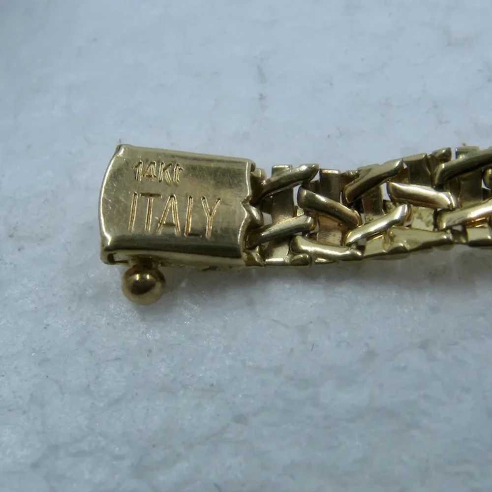 14K YG Italian Woven Link Bracelet 7 1/2" - image 8