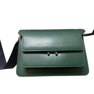 Marni Hot Red, Mosstone and Dusty Olive Leather Mini Trunk Bag