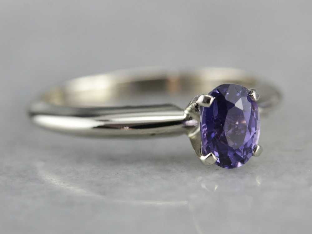 Purple Sapphire Engagement Ring - image 1