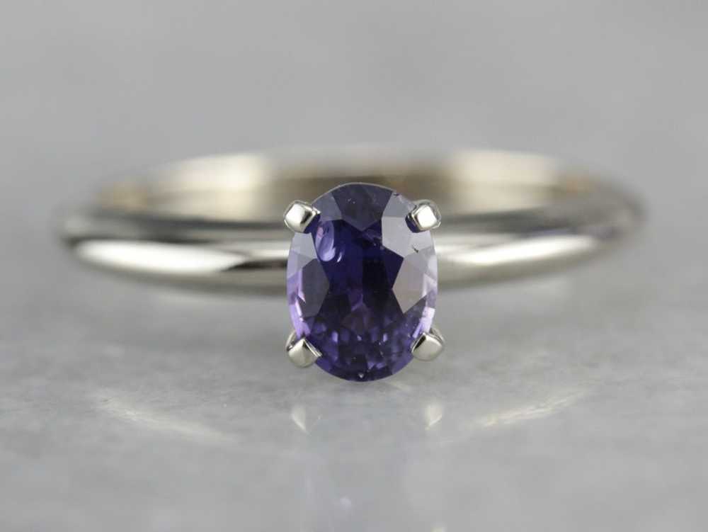 Purple Sapphire Engagement Ring - image 2
