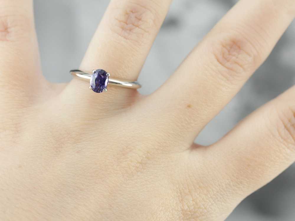 Purple Sapphire Engagement Ring - image 4
