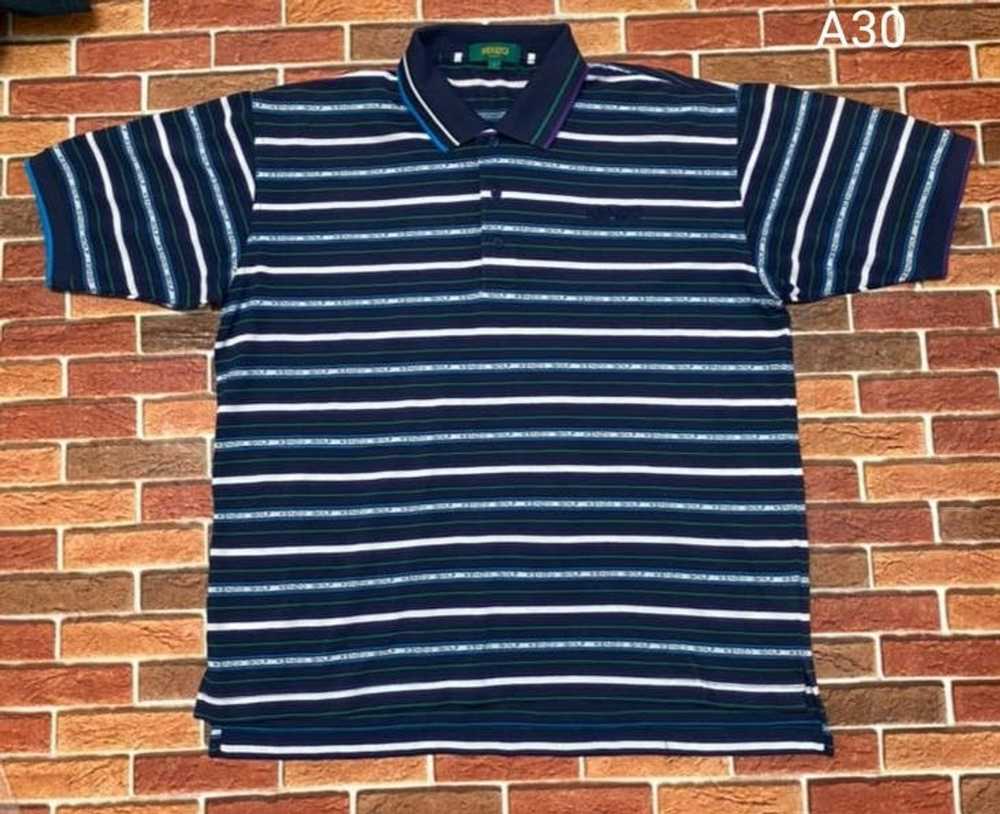 Designer × Kenzo Vintage Kenzo Golf Stripe Polo S… - image 1