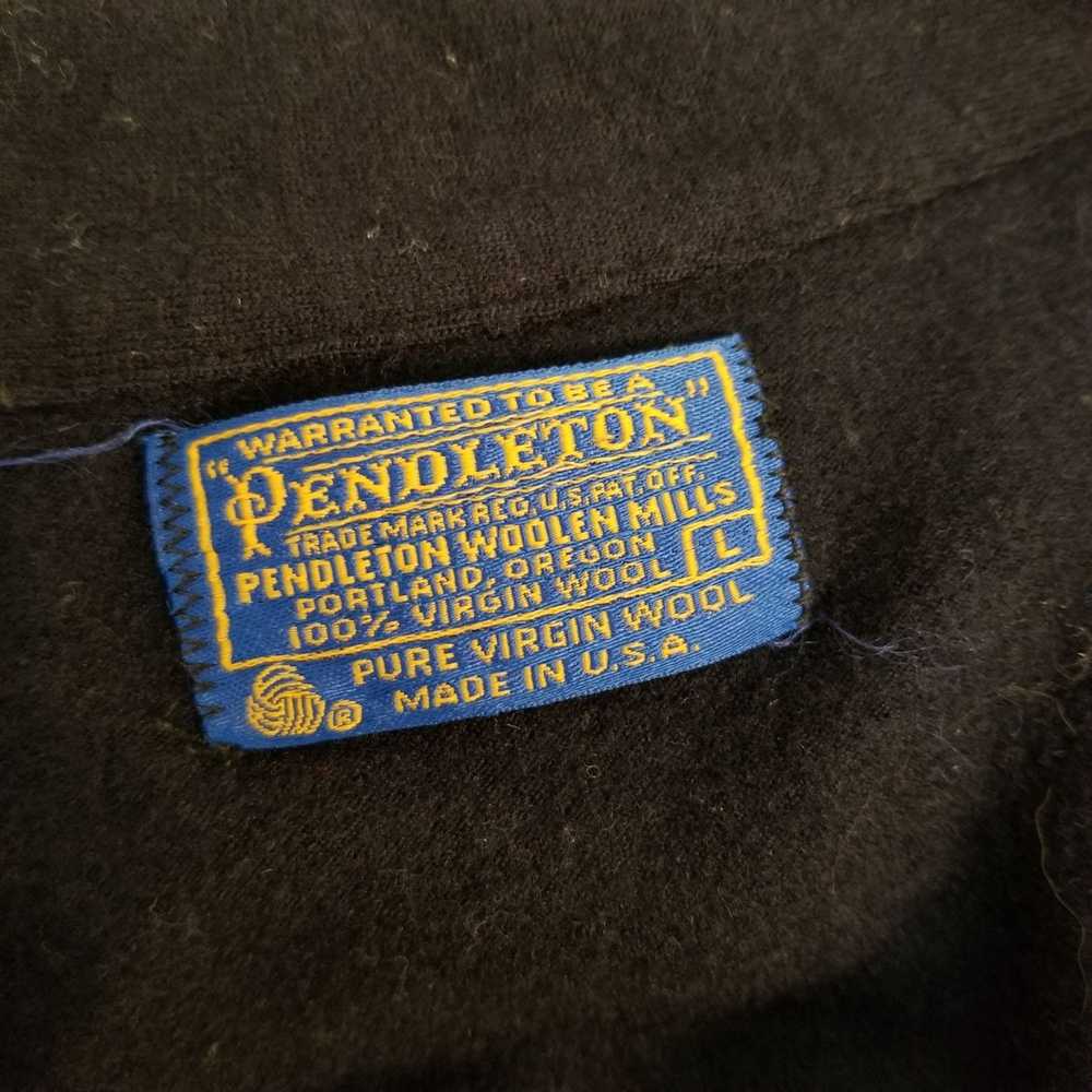 Pendleton Pendleton Virgin Wool Navy Blue L Quart… - image 3