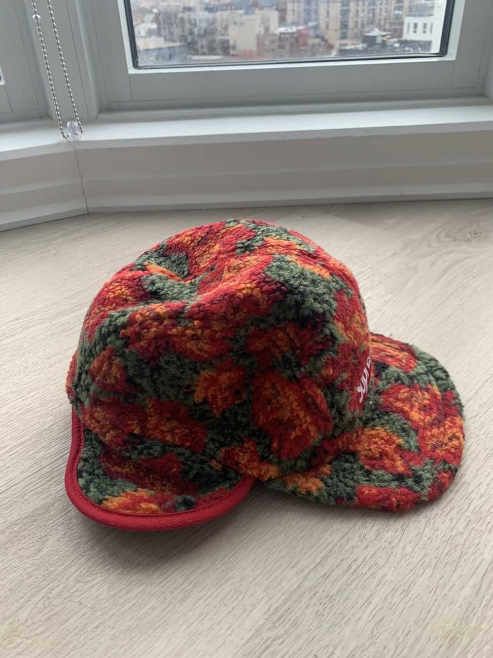 Supreme Roses Sherpa Fleece Earflap Camp Hat - image 3