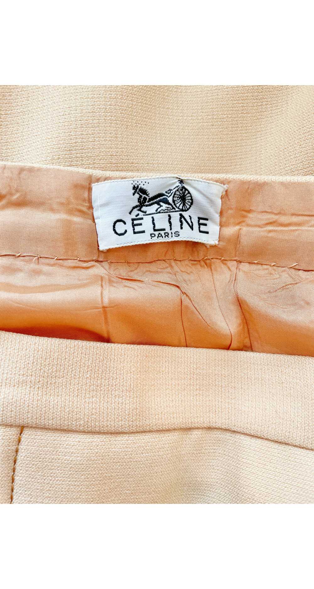 Céline 1970s Tan Wool Box Pleated Knee-Length Ski… - image 6