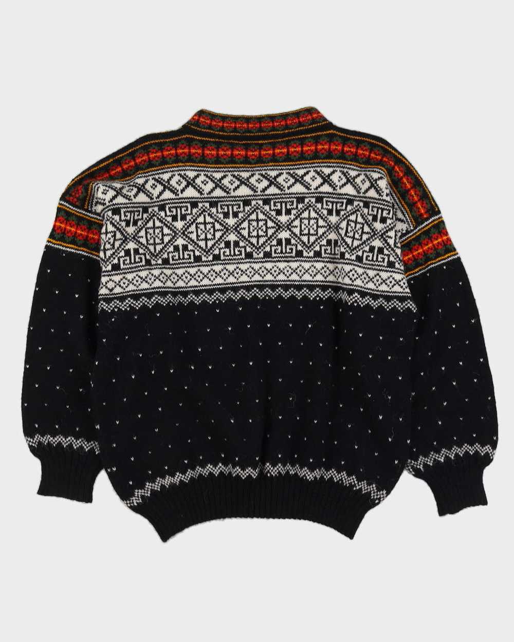 Scandi Style Patterned Hand-Knitted Jumper - L - image 2