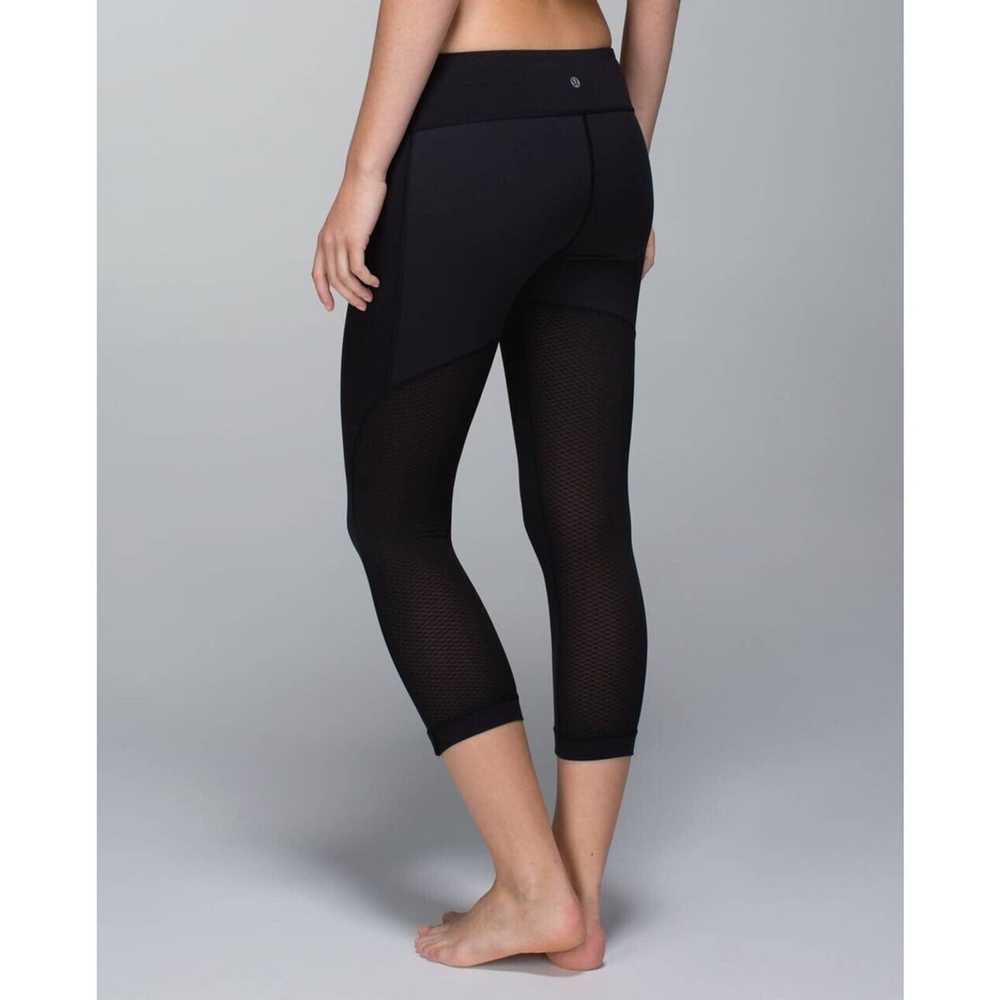 Lululemon Lululemon Journey Crop Black With Mesh … - image 1