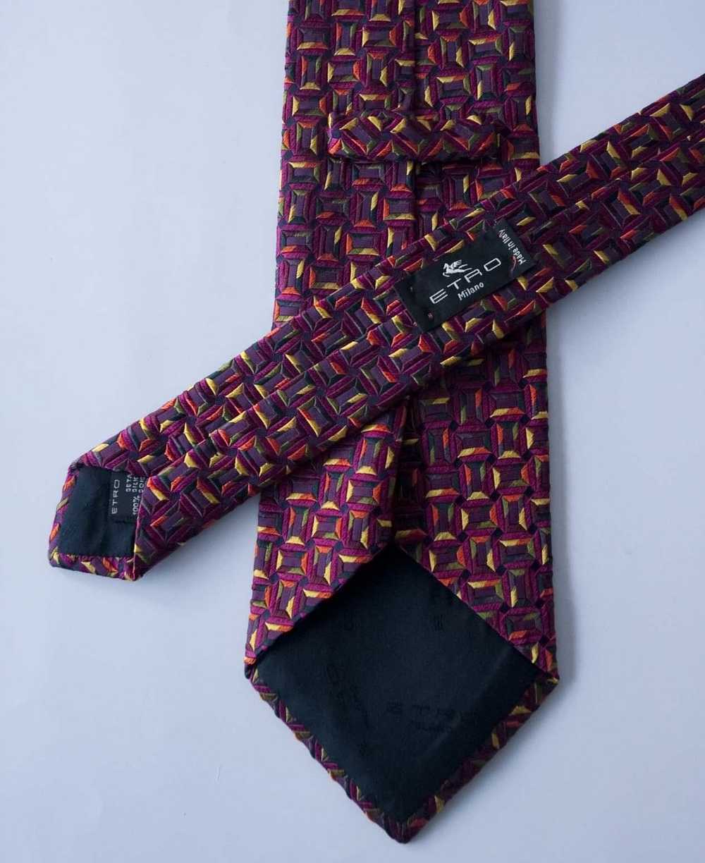 Etro Etro Milano Tie Red 100% Silk Made in Italy - image 2