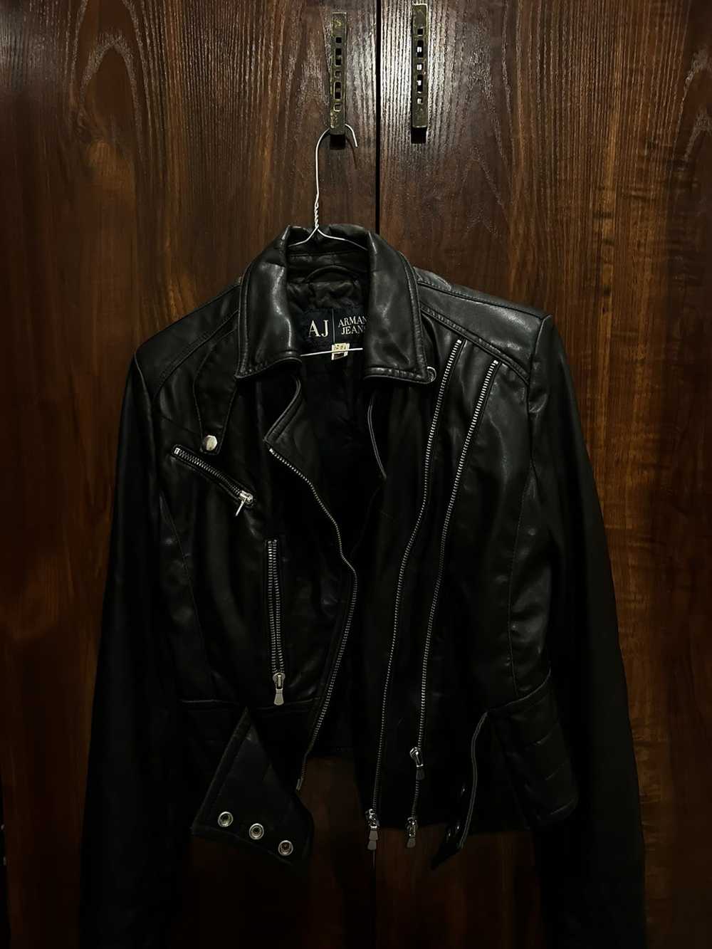 Armani × Leather Jacket × Vintage 2000's Armani J… - image 1