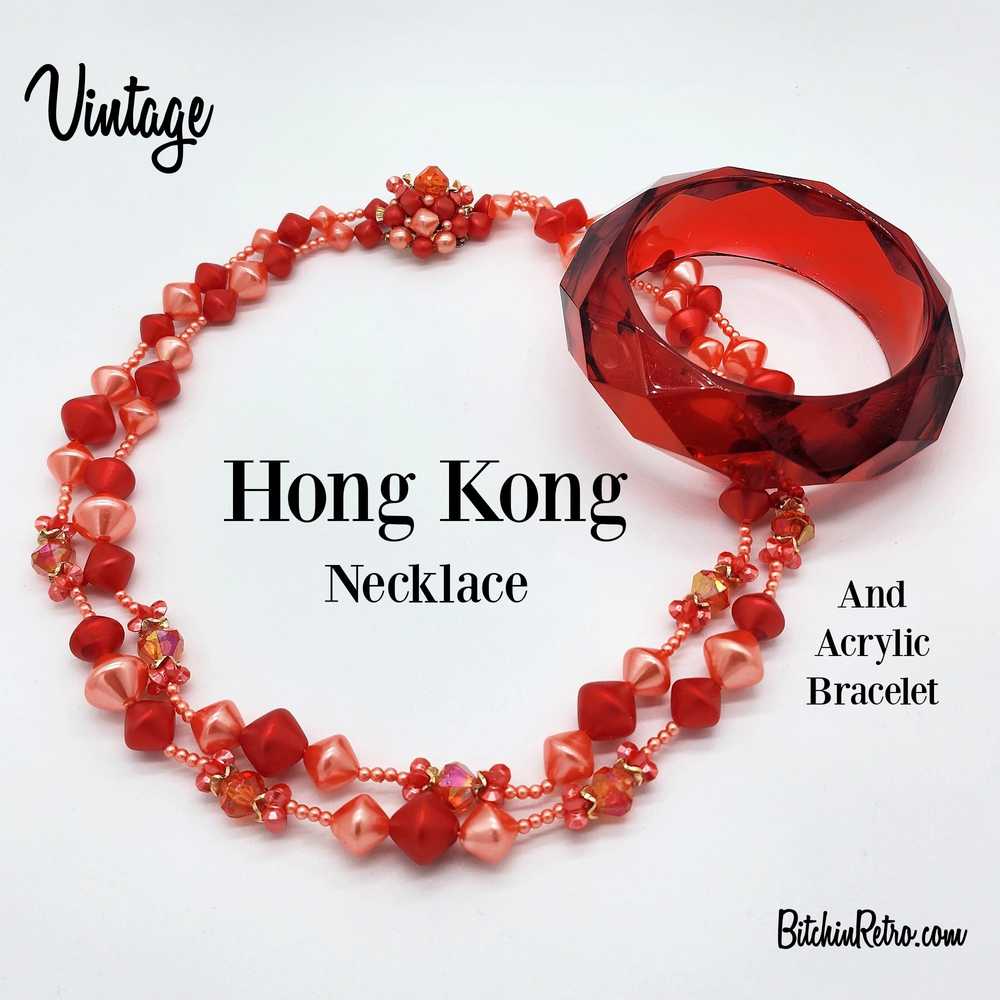 Vintage Hong Kong Necklace Paired With Faceted Ac… - image 2