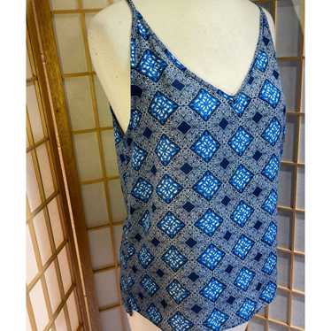 Other Paper Crane Blue Med Sleeveless Blouse