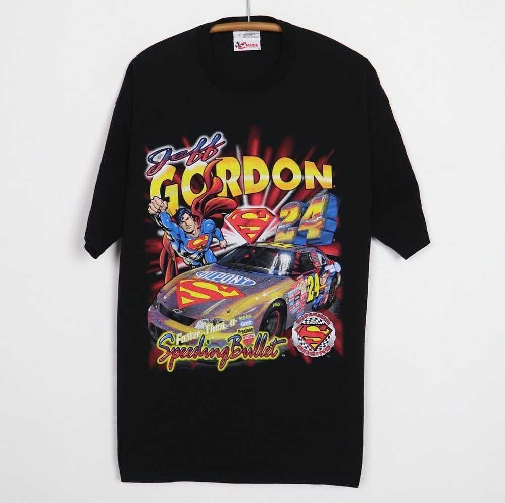 Vtg 90's John Force Superman Nascar Competitors View White T-Shirt