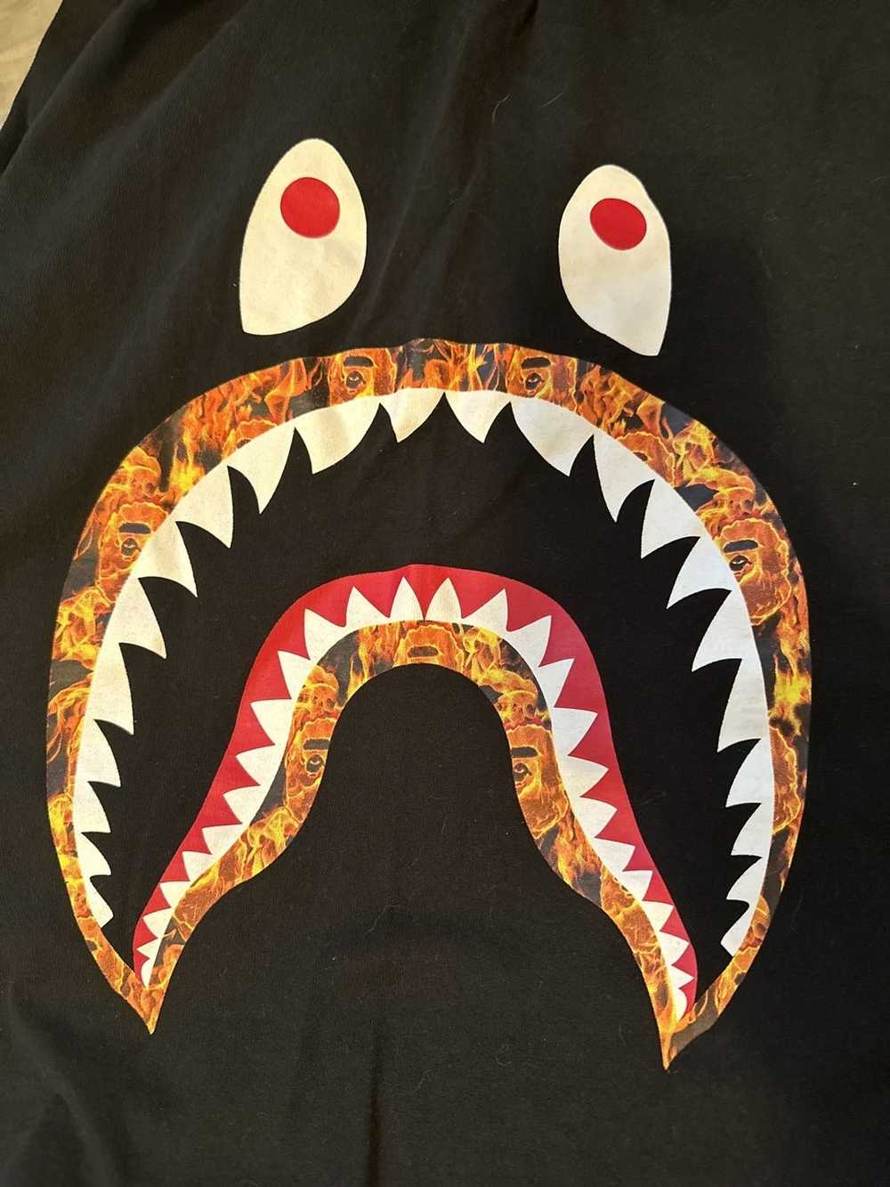 Bape Bape Fire Shark T-Shirt - image 7