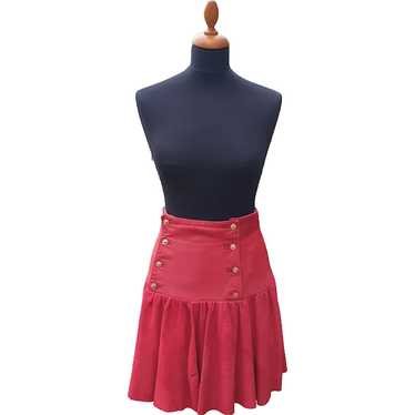 Begedor Red Napa Leather Skirt | Red Napa Leather 