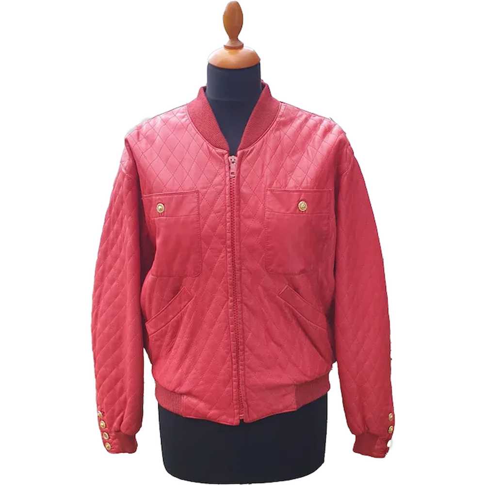 Begedor Red Napa Leather Jacket | Woman's Red Bom… - image 1
