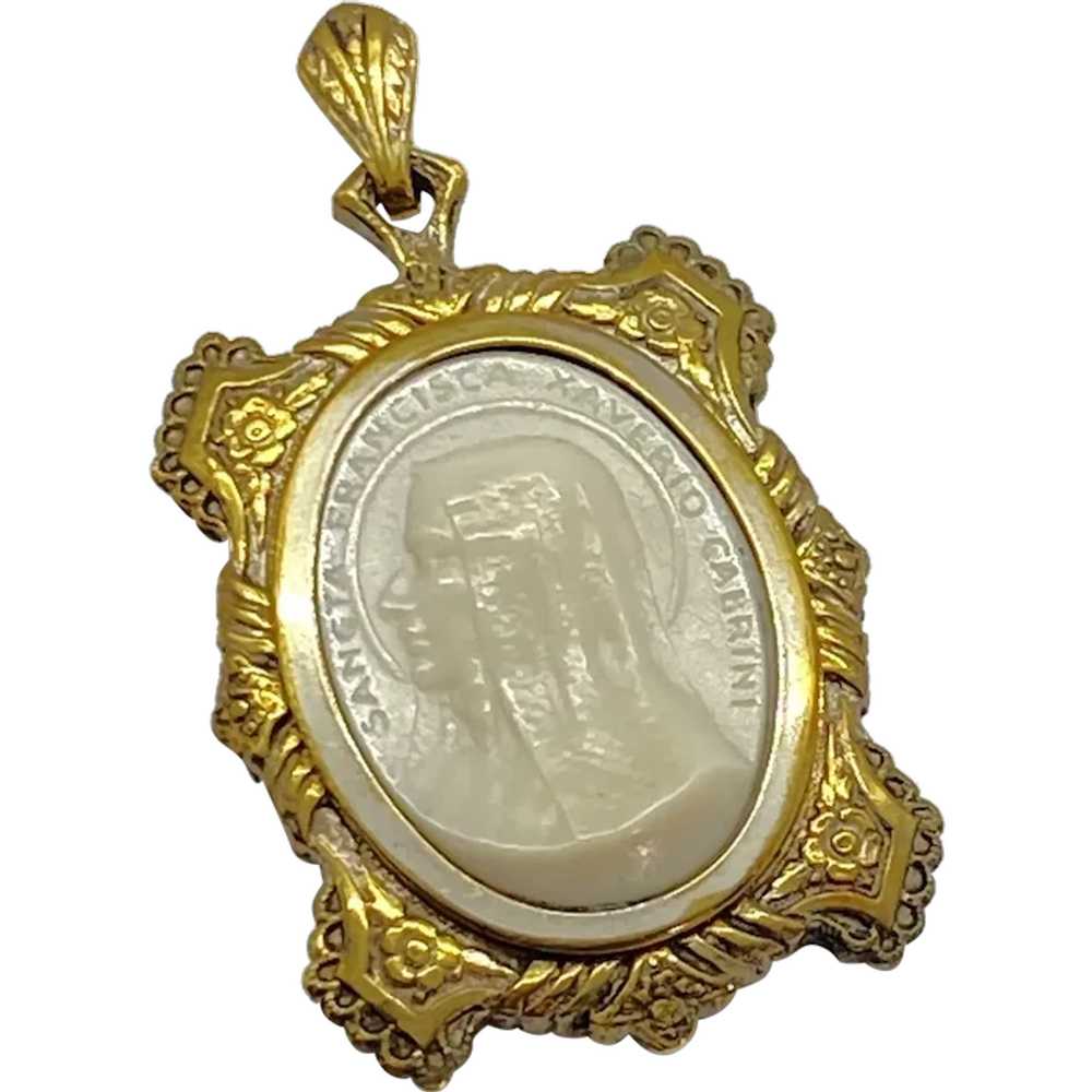 Medal Pendant Relic of St. Frances Xavier Cabrini… - image 1