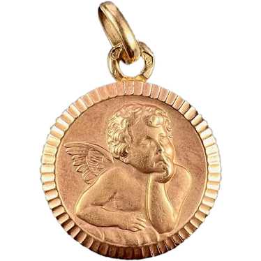 French Rafael’s Cherub 18K Rose Gold Charm Pendant