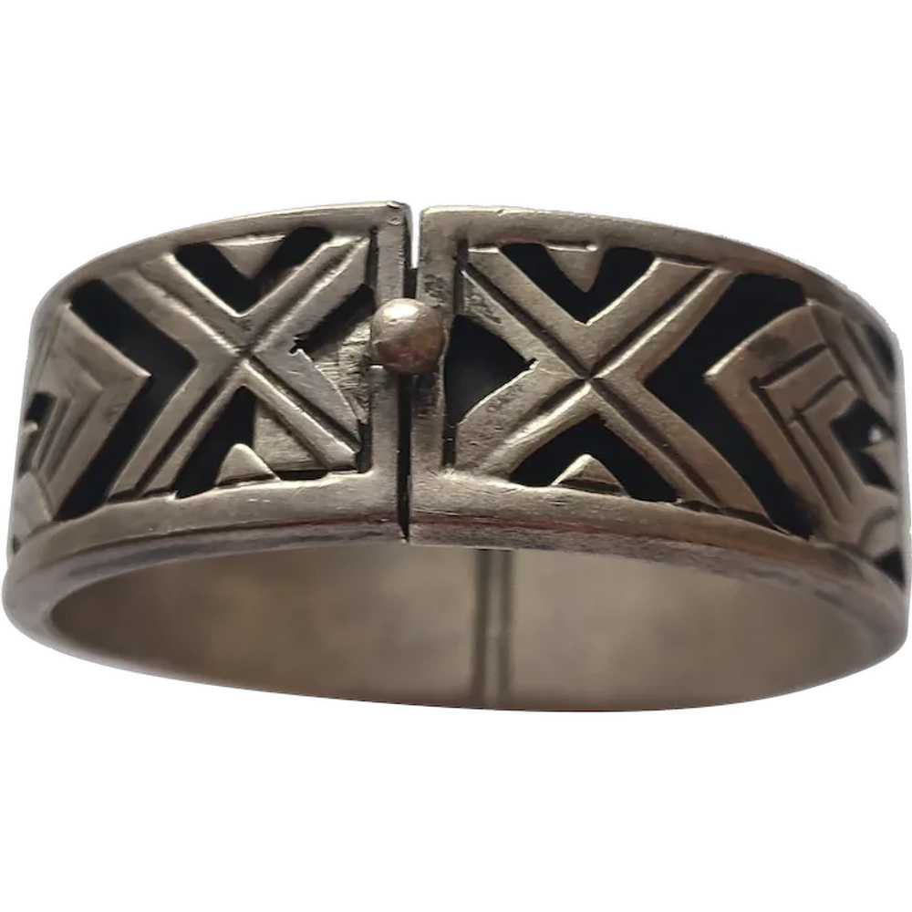 Vintage Mexican Mexico Bracelet Sterling Silver A… - image 1