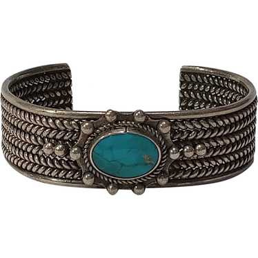 Southwest Sterling silver turquoise cuff bracelet 