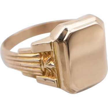 Unisex Vintage Octagonal Top Signet Ring