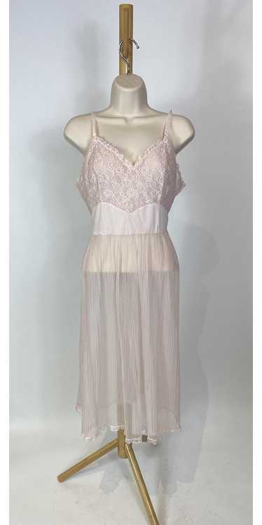 1960s Slip Dress Pale Pink Sheer Lace - image 1