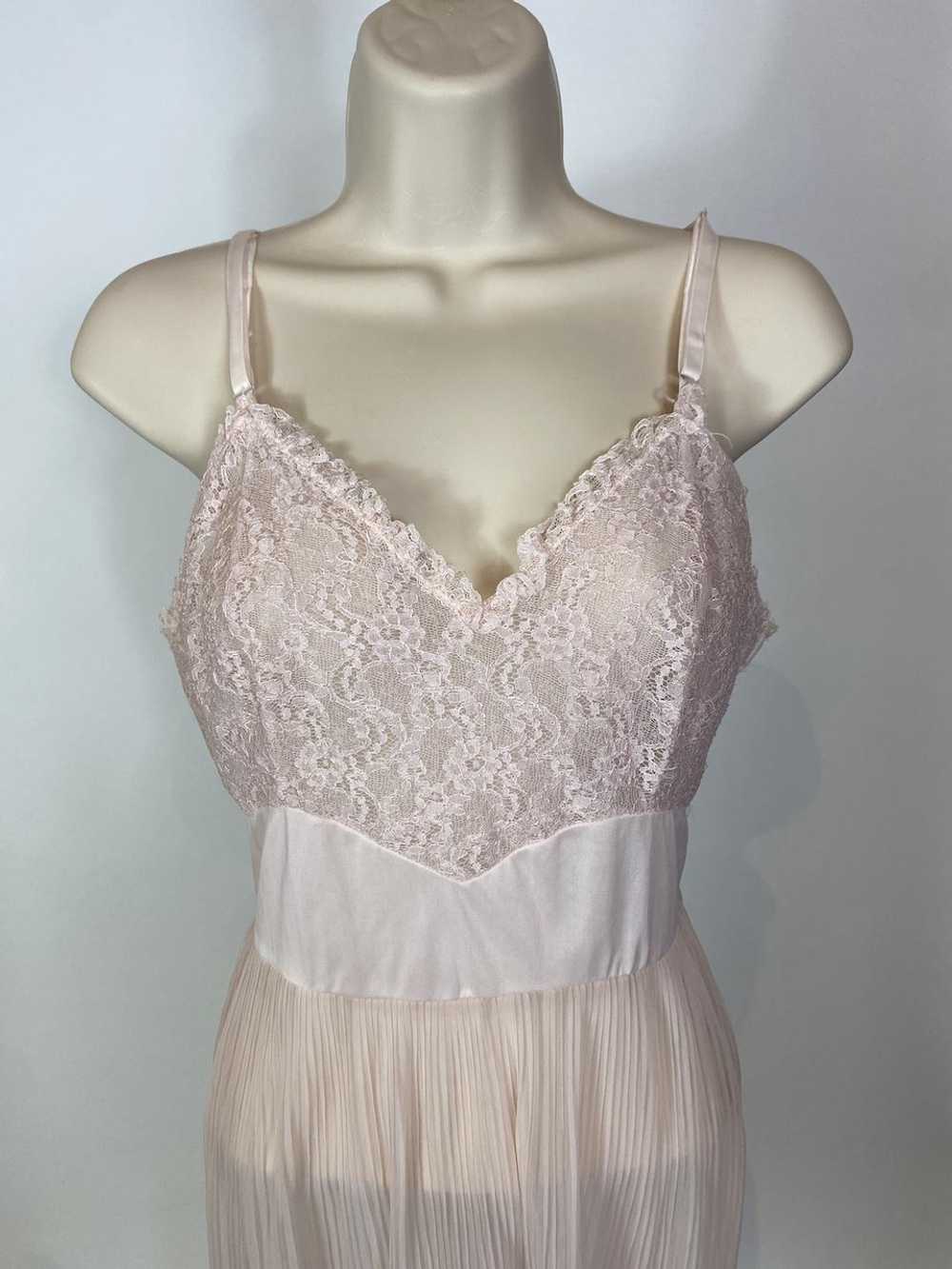 1960s Slip Dress Pale Pink Sheer Lace - image 2