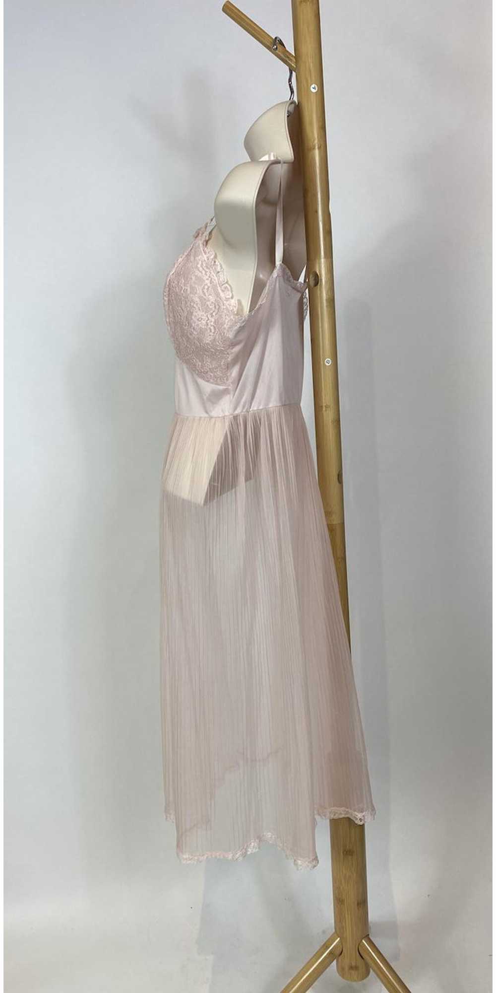 1960s Slip Dress Pale Pink Sheer Lace - image 4