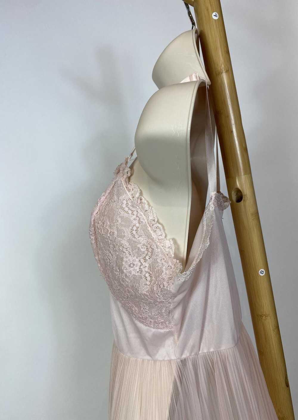 1960s Slip Dress Pale Pink Sheer Lace - image 5